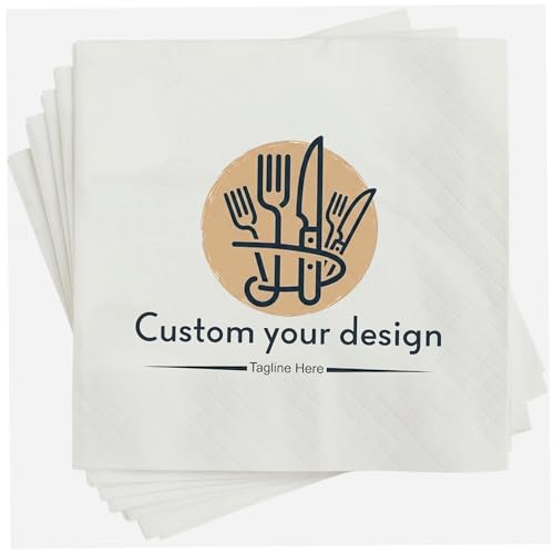 Noni Customized Logo Image Text Napkins Pack 50 100 200 500 1000 Personalized Napkins For Party Printed Business Wedding Monogrammed Cocktail Papers Logo Napkin For Company Club Group