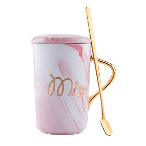 UPSTYLE Novelty Ceramic Coffee Mug Cute Funny Cartoon Animals Tumbler the Office Travel Tea Cup To Go with Lid and Spoon for Men and Wonmen (13oz/400ml Mis)