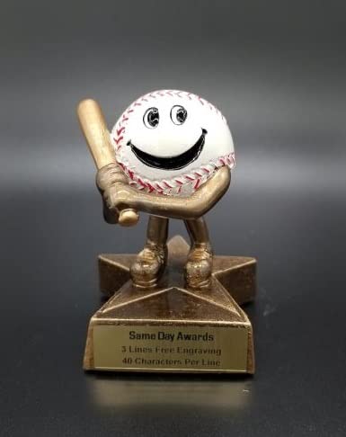 Same Day Awards Lil Baseball Buddy Trophy 4 Inches - Great Team Awards - Great Unisex Award - Engraving Included (Baseball) - Thumbnail 3