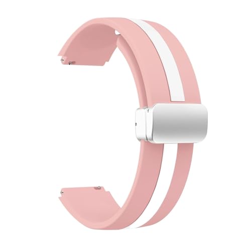 [X] 18MM 20mm 22mm Xgbv Fit For Samsung Galaxy Watch 6 5 4 44MM 40mm oh Active 2 Gear S3 C{^uXbg jo[T Correas(Pink Whit