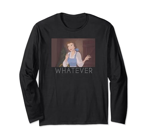 T-shirt Beauty and the Beast Belle Disney manches longues imprimé graphique noir