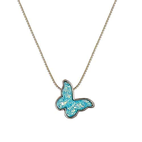 Preisvergleich Produktbild CKAWM Halskette Mädchen Rotgold Schmetterling Anhänger Halskette Frauen Elegante Süße Schmuck Geschenk