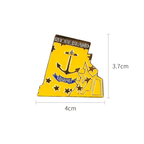 Image of State Shaped Map Lapel Metal Pin Enamel Brooch Keepsake Beautifully Designed for Backpack Hat
