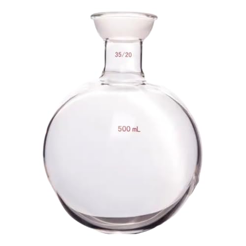 Borosilicate Glass Receiving Flask Heavy Wall Spherical Joint Round Bottom Rotary Evaporator Receiving Flask with 35/20 Ground Joint 500ml