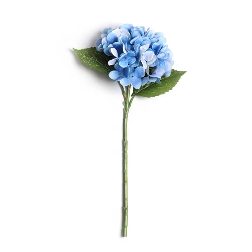 Image of PURE HOME + LIVING Dark Blue Faux Hydrangea Spray (Made of Plastic, Wire and Fabric) for Home, Office and Living Room Decorations (Without Vase)(Height-45cm) Pack of 1