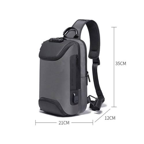Backpack for Men Anti-Theft Multifunctional Large Capacity Waterproof Messenger Bag for Men Lightweight Shoulder Bag with Charging Port(Black)2