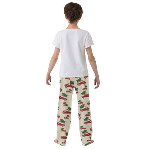 ZZKKO Christmas Pickup Truck Tree Boys Pants for Kids Jogger Pants with Pockets S-XL3