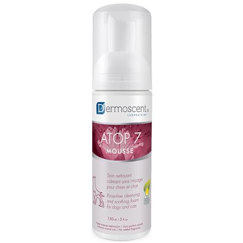 Dermoscent | Atop 7 Mousse | Cat & Dog Dry Shampoo for Itchy Skin, Hot Spot and Dermatitis Treatment | Cat & Dog Dry Shampoo for Allergy Relief | Pets with Sensitive Skin | Wound & Skin Care | 150ml