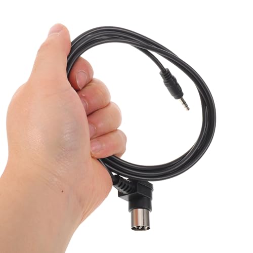 MIDI 8 Pin DIN Cable, Male to 90 Degree 3.5 Mm 1/8'' Male TRS Stereo Audio Cable with Jack Plug for Amplifier, Speaker, Mixer, MIDI Keyboard