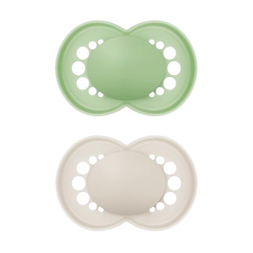 Image of MAM Original Matte Baby Pacifiers, Binky for 16+ Months, BPA-Free Silicone Nipple, Easy to Clean, Best for Breastfed Babies, Developed with Medical Experts, 2 Count Binkies with Sterilizer Case