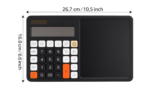 Image of CBK Calculator with Ruffpad Notepad 2-in-1 Calculator & LCD Writing Pad with 7.5 Inches Tablet, 12 Digits, Stylus Pen for Students, Birthday Gift, Kids, Toys, School, Office, Corporate (Black)