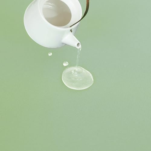 KAIPHO Sage Green Round Tablecloth - Waterproof Stain Resistant Wrinkle Free Table Cloth, 210GSM Polyester Washable Wipeable Table Cover for Party, Banquet, Indoor and Outdoor (60 inch, Circle) by KAIPHO - Image 3