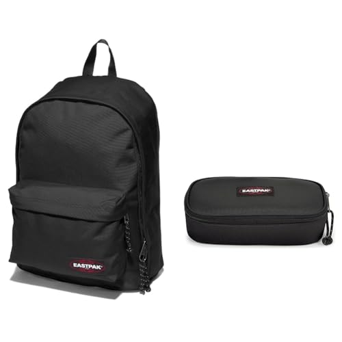EASTPAK OUT OF OFFICE Rucksack, 44 cm, 27 L, Schwarz (Black) & Oval XL Single Federmäppchen, 22 cm, Schwarz (Black)