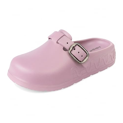 Image of ORTHO JOY Orthopedic Arch Support Clogs for Women - Comfort Slip-On Toe Post Slides with Adjustable Strap & Cushion Sole