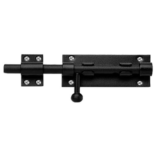 MGGi 304 Stainless Steel Slide Bolt Latch - 12 Inch Heavy Duty Gate Lock with Padlock Hole, Shed Door Latch for Barn Doors, Fence, Shed Security - Black Color