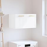 Rantry Wandschrank, Hochglanz-Weiß, 60 x 36,5 x 35 cm, Holzwerkstoff...