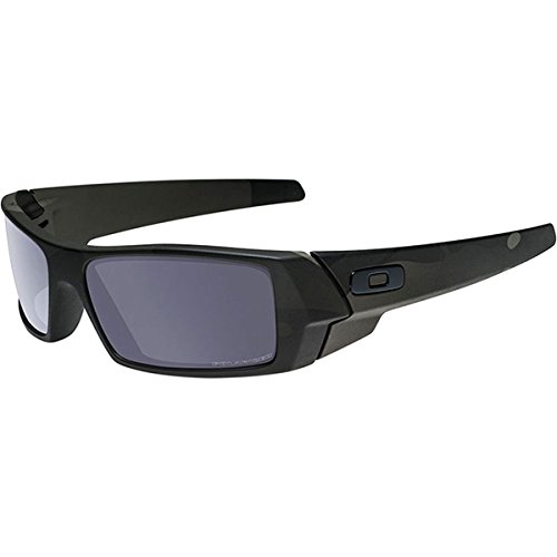 Oakley Men's OO9014 Gascan Rectangular Sunglasses, Black/Grey Polarized, 60 mm + 0
