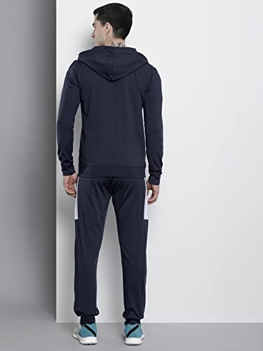 Image of The Indian Garage Co Men Regular Fit Placement Print Hooded Sweatshirt & Joggers Tracksuits
