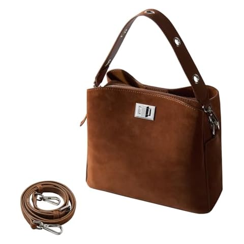 Genuine Leather Suede Bags for Women, Office Tote Bag，Suede Handbag Suede Hobo Bag Suede Shoulder Crossbody Bag (Brown,Medium) Cover