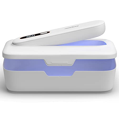 Portable UV Light Sanitizer Box - Uv Light Sanitizer Wand and Box Set - UV Sterilizer Machine - Kills Up to 99% Germs and Viruses - UV Phone Sanitizer - Cell Phone Cleaner UV Light Sanitizer Box