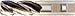 WIDIA Hanita 625V51222 WavCut II 625V HP Roughing End Mill, 0.06" Radius, 2" Cutting Dia, HSS-Cobalt, Uncoated, RH Cut, Weldon Shank, 6-Flute