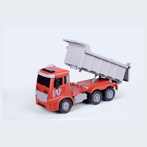Image of ZOOBIE Heavy Duty Friction Powered 1:10 Jumbo Dumper Truck - Big Construction Tipper Toy for Kids, Durable & Non-Toxic with Storage Dump (Red)