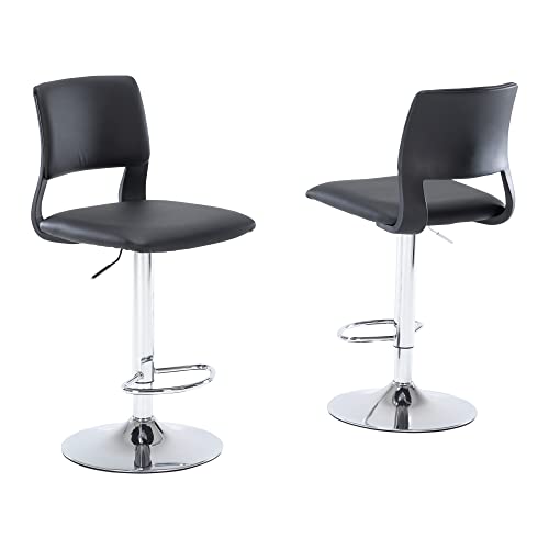 Sidanli Black Bar Stools Set Of 2, Faux Leather Barstools With Seat Height Adjustable. #TOP3