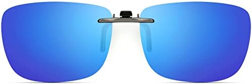 CAXMAN Polarized Clip On Sunglasses Over Prescription Glasses Men Women Compact Fit Non-Flip Up