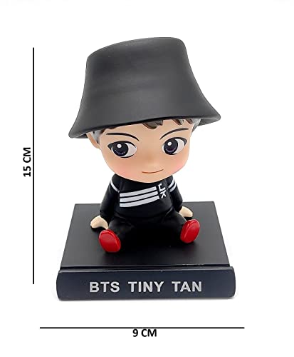Image of Super Hero BTS-Jungkook Rubber Action Figure Limited Edition Bobblehead with Mobile Holder for Car Dashboard, Office Desk & Study Table,15 X 10 cm