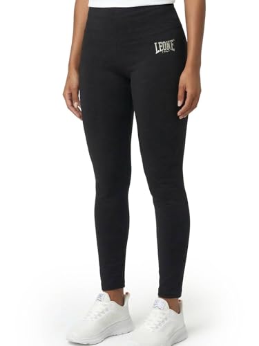 Leggings de mujer LEONE 1947 Never Without mallas deportivas negras en algodón confort