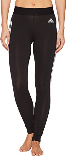 adidas Women's Athletics Essentials 3-Stripes Tights, Black/White, Large