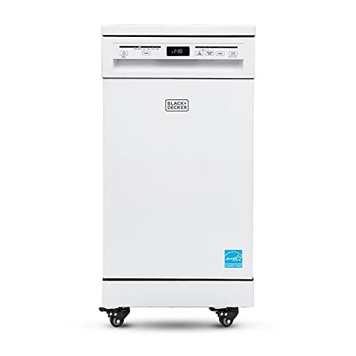 BLACK+DECKER Portable Dishwasher, 18 inches Wide, 8 Place Setting, White