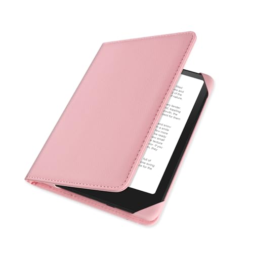 Image of HoYiXi Universal Case for 6 inch Kindle eReader Compatible with Paperwhite(2015 /2018) /Pocketbook and Tolino /Kobo Clara HD,6 inch eReader Protective Case Cover Elastic Rope,Pink