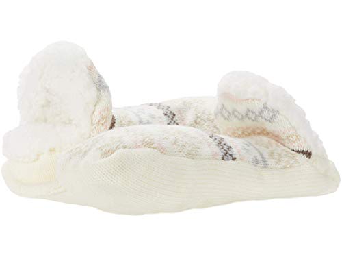 HUE womens Shearling Shue Slipper Socks, Ivory - Fairisle, 9 10 US