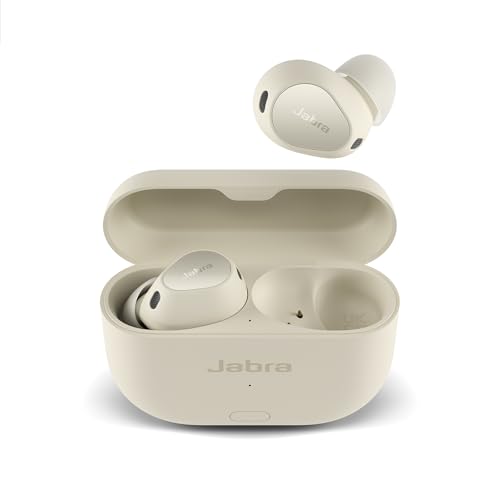 Image of Jabra Elite 10 Gen 2 Wireless Bluetooth Earbuds, Enhanced spatial sound, LE Audio Smart Case, Semi-open Earbud Design, Advanced ANC, 6 built-in Microphones and up to 36 hrs battery life - Soft White