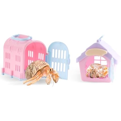LIUZONGIN 2 Pack Hermit Crab Hiding Toy Small House Toy Hermit Crab Climbing Hut Creative Decoration Cover