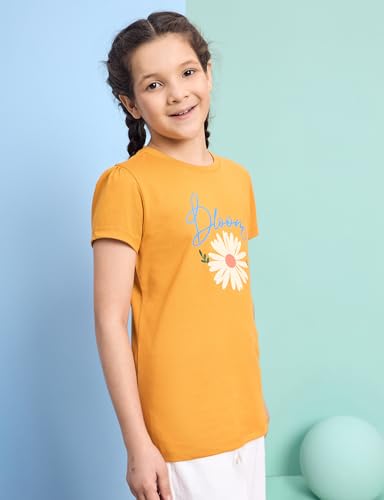 Image of Amazon Brand - Symbol Girls 100% Cotton Graphic Printed Half Sleeves Regular fit T-Shirt