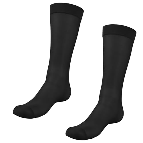 Mens Nylon Sheer Suit Sock Business Dress Socks with Reinforced Toe Solid Plain Thin Formal Dress Stockings4