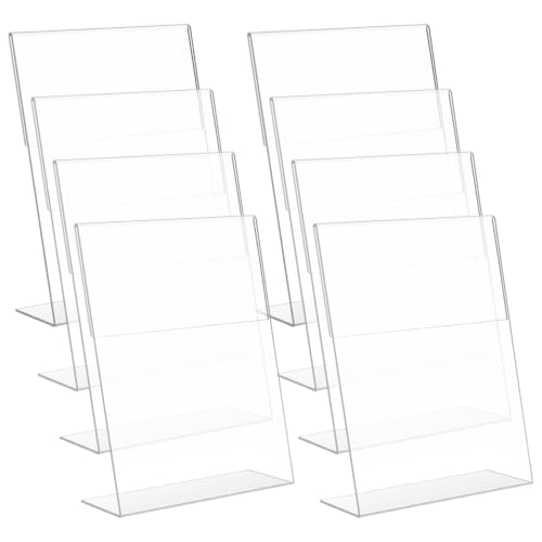 Image of Shuban Acrylic Sign Holder L Shape Double Sided Portrait Style Menu Ad Frame Display Stand (L- Shape 06 x 09 Inch-(6Pcs))