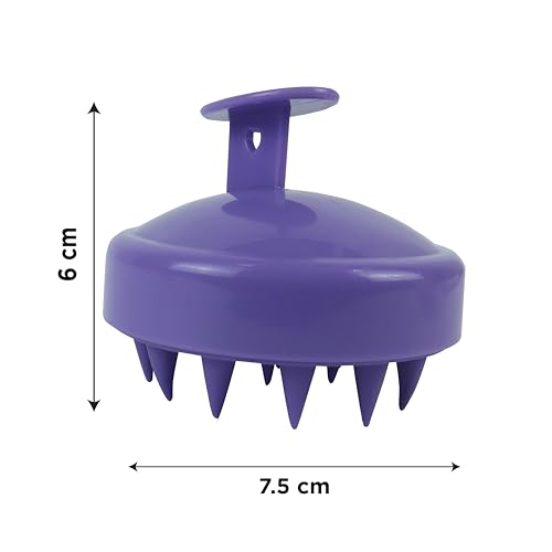 Image of NFI essentials Hair Comb Brush Head Scalp Massager Scrubber, Adults Children Thick /Thin Hair, Mold-Free Solid Silicone for Healthy Hair Growth Dry Scalp Dandruff (Purple)
