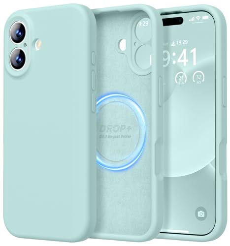Image of LOVE 3000 Designed for iPhone 17 Case, Premium Silicone [Compatible with Magsafe][Soft Anti-Scratch Microfiber Lining] Shockproof Protective Phone Case for Men Women 6.3 inch, Mint