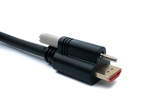 Cable HDMI 2.0 tipo A macho a macho de 150 cm con adaptador atornillable System-S negro 3