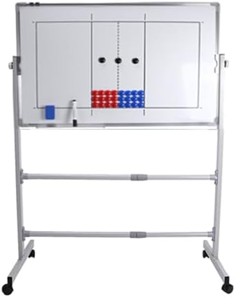 Double-Sided Mobile Whiteboard for Coaches | Dry-Erase Board with Magnetic Markers & Eraser | Ideal for Basketball, Soccer, Volleyball Training & Strategy Sessions