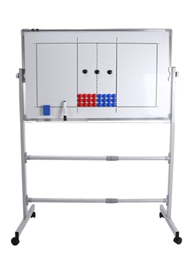 ZXDTVFGN Pizarra Blanca Portátil de Doble Cara para Entrenadores | Marcadores Magnéticos y Borrador | Ideal para Sesiones de Entrenamiento y Estrategia de Baloncesto, Fútbol y Voleibol