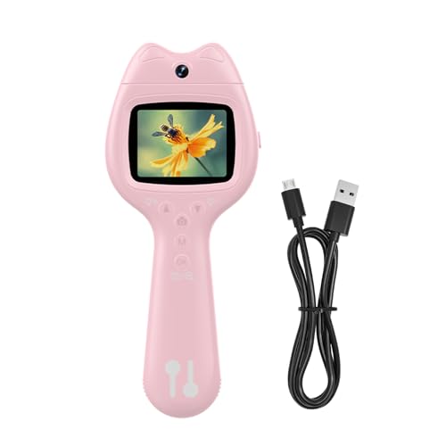 SENECESLI Cámara de Microscopio para Niños Regalos Juguetes, Pantalla de 2 Pulgadas, 1080P HD 1600X Microscopio Portátil de Mano para Niños, Grabación de Vídeo de Fotos HD, Batería (Pink)