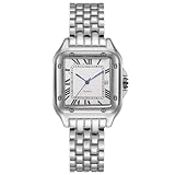 Bracelet vintage : cette petite montre carrée a un design délicat à porter pour femme, avec un boîtier de taille plus petite et une finition en argent rose doré, ce qui lui donne un look sophistiqué et vintage, ce qui en fait le cadeau parfait pour les cadeaux.