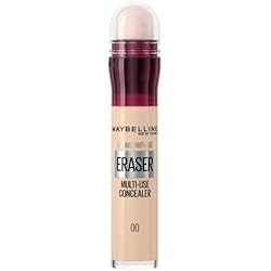 Maybelline Instant Anti-Age Eraser Eye Concealer for Face, Dark Circles, Blemish & Fine Lines Concealer, Full Coverage, Dermatologist Tested, Suitable for Sensitive Skin, Shade 00 Ivory