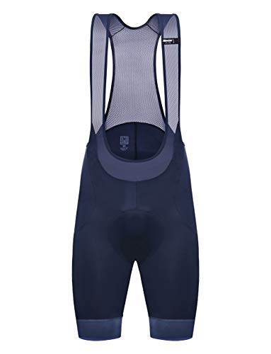 Santini Scatto Cuissard à Bretelles pour Homme M Bleu Marine/Bleu