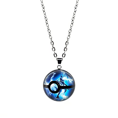 Lan Jin Art Handmade Stainless Steel Charm Necklace Inspired Compatibility with Picture Glass Jewelry Gift for Anime Fan