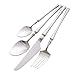 Zestawy sztuk sztucznych 24 Sztuk Matte Zestaw Sztućców 18/10 Zestaw Sztućce Ze Stali Nierdzewnej Kitchen Silverware Stek Naczynia Dinner Dinner Spoon Widel Stal nierdzewna LCCDSD.